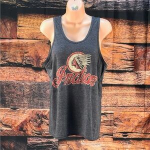 Indian Graphic Scoop Neck Tank Top - Dark Gray